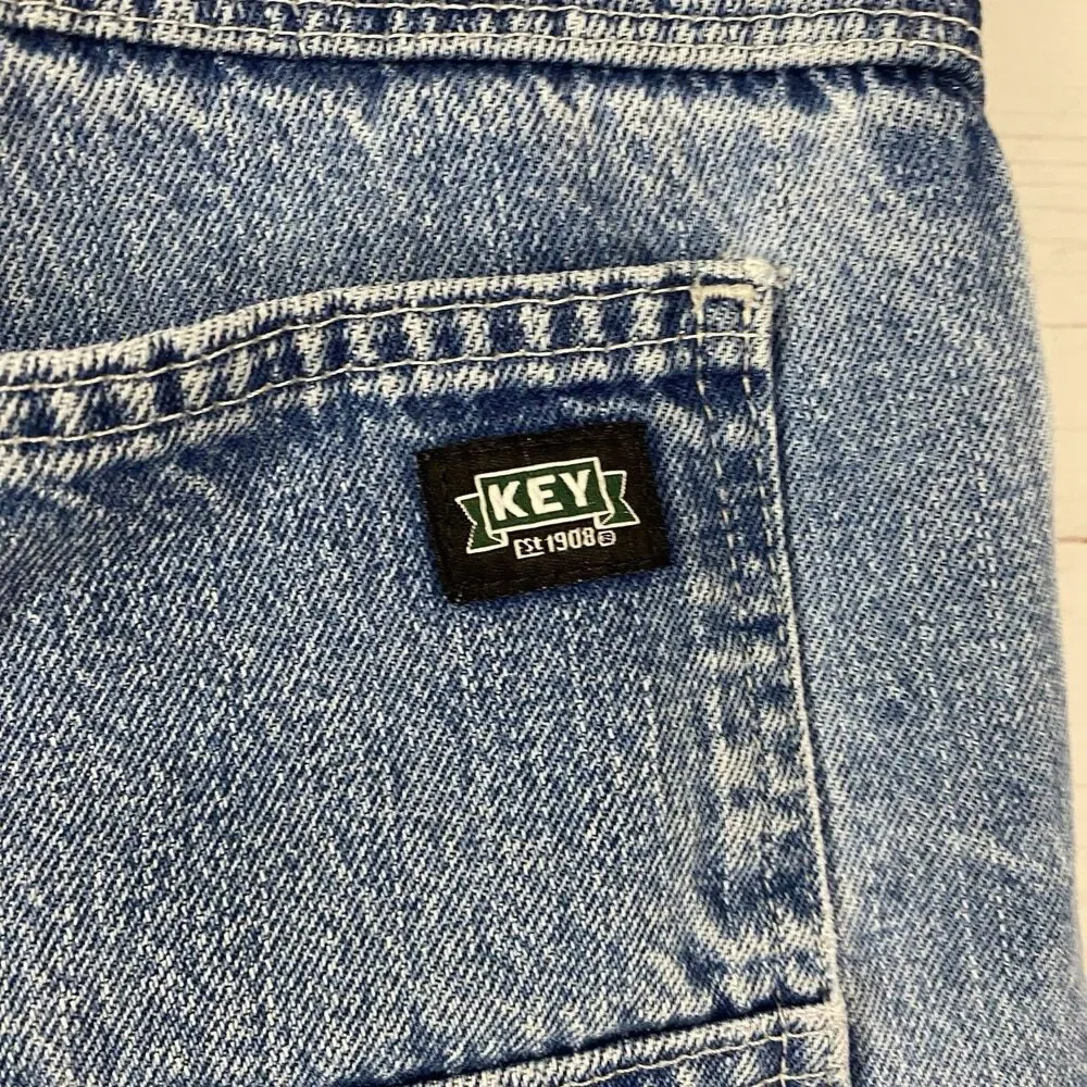 Vtg Key Mens Carpenter Jeans Size 33 Blue 100% Cotton Pockets Straight Leg 32x30
